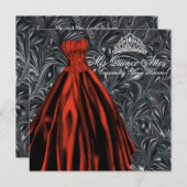 白黒レッドドレスブラックレッドキンセアニェラ 招待状 (正面/裏面)