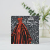 白黒レッドドレスブラックレッドキンセアニェラ 招待状 (スタンド正面)