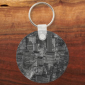 白黒レッドニューヨークシティスカイライン キーホルダー (正面)