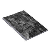 白黒レッドニューヨークシティスカイライン ノートブック (右側)