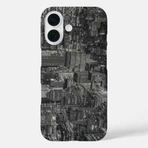 白黒レッドニューヨークシティスカイライン iPhone 16ケース