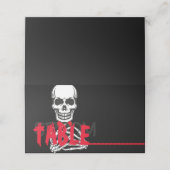 白黒レッドハロウィーンスカル座席表 プレイスカード (外部開封)