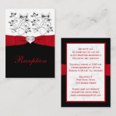 白黒レッドフローラ披露宴エンクロージャカード エンクロージャーカード (正面/裏面)