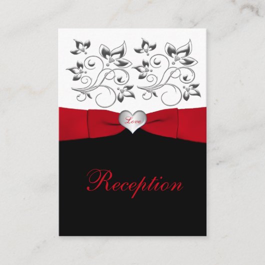 白黒レッドフローラ披露宴エンクロージャカード エンクロージャーカード (正面)