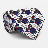 白黒レッドブルーフクロウ鳥自然野生生物芸術 ネクタイ (ロール)