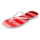 白黒レッドブロックストライプカスタマイズ名プリント ビーチサンダル (アングル)