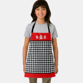 白黒レッドプレイドジンジャーブレッドマン小 エプロン (インサイチュ)