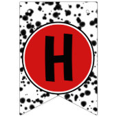 白黒レッドボウダルマチアハッピーバースデーパーティー バンティングフラッグ (第2の旗)