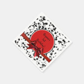 白黒レッドボウダルマティアンスポットバースデーパーティー スタンダードカクテルナプキン (角)