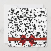 白黒レッドボウダルマティアンスポットバースデーパーティー 招待状 (裏面)