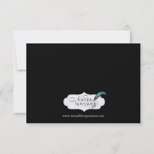 白黒レッドボヘミアンウェディング日付を保存 セーブザデート (裏面)