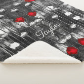 白黒レッドポピーフローラテンプレート花 シェルパブランケット (3/4)