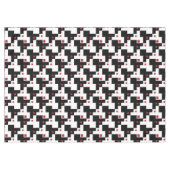 白黒レッドモダンヴィンテージテーブルクロス テーブルクロス (正面(横))