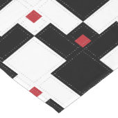 白黒レッドモダンヴィンテージテーブルランナー ショートテーブルランナー (コーナー)