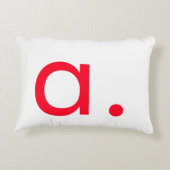 白黒レッドモノグラムイニシャルレターモダン アクセントクッション (裏面)
