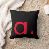 白黒レッドモノグラムイニシャルレターモダン クッション (ブランケット)