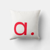 白黒レッドモノグラムイニシャルレターモダン クッション (裏面)
