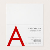 白黒レッドモノグラムイニシャルレター弁護士 名刺 (外部フラット)