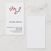 白黒レッドモノグラム垂直名刺 名刺 (正面/裏面)