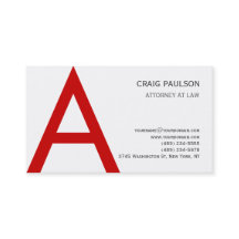 白黒レッドモノグラム弁護士名刺