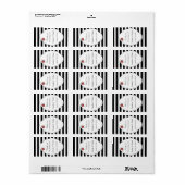 白黒レッドローズ結婚リップバールラベル ラベル (フルシート)