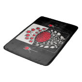 白黒レッドローゼローズバッドアールヌーボーフローラ バスマット (アングル)