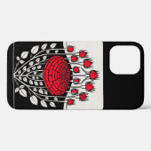 白黒レッドローゼローズバッドアールヌーボーフローラ Case-Mate iPhoneケース (裏面 (横))