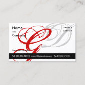 白黒レッド名刺AからZまで 名刺 (正面)