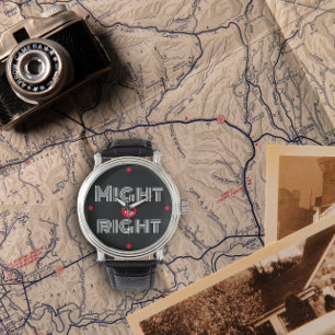 白黒レッド引用文タイポグラフィ父日 腕時計