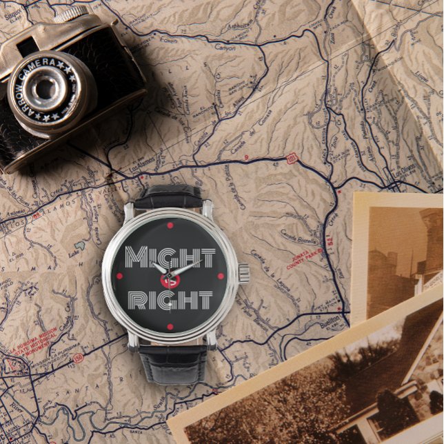 白黒レッド引用文タイポグラフィ父日 腕時計 (クリエイターアップロード済み)