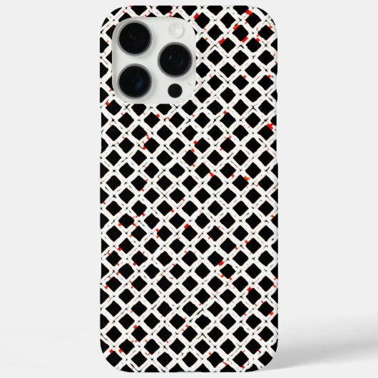 白黒レッド抽象芸術パターンシック Case-Mate iPhoneケース (裏面)