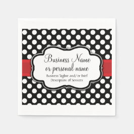 白黒レッド水玉模様レトロキュートコンサルタント スタンダードカクテルナプキン