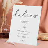 白黒レディースバスルーム結婚バスケット 台座サイン