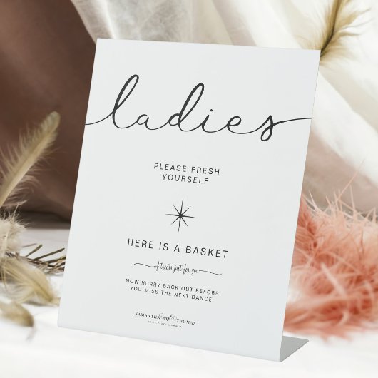 白黒レディースバスルーム結婚バスケット 台座サイン