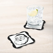 白黒レトロのサンタ ペーパーコースター (インサイチュ)