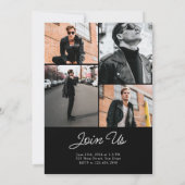 白黒レトロはっきりした2024年卒業 招待状 (裏面)