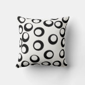 白黒レトロはパターンを一周します クッション (裏面)
