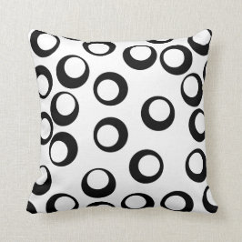 白黒レトロはパターンを一周します クッション