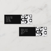 白黒レトロはパターンを一周します スキニー名刺 (正面/裏面)