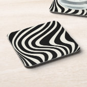 白黒レトロスタイル波 コースター (左側)