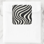 白黒レトロスタイル波 スクエアシール (バッグ)