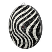 白黒レトロスタイル波 ダーツボード (正面右)