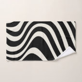 白黒レトロスタイル波 バスタオルセット (ハンドタオル)