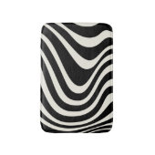 白黒レトロスタイル波 バスマット (正面縦)