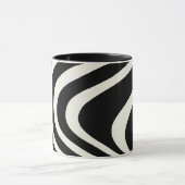 白黒レトロスタイル波 マグカップ (中央)