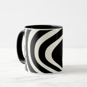 白黒レトロスタイル波 マグカップ (正面左)