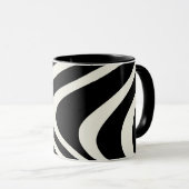白黒レトロスタイル波 マグカップ (正面右)