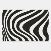 白黒レトロスタイル波 ラッピングペーパーシート (正面3)