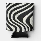 白黒レトロスタイル波 缶クーラー (正面)