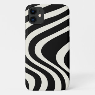 白黒レトロスタイル波 iPhone 11 ケース